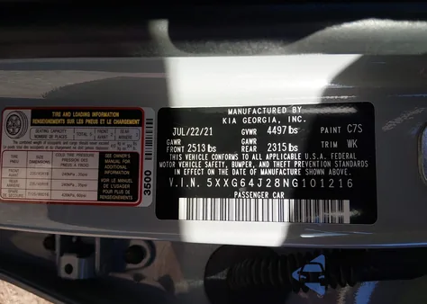 2022 Kia K5 Gt-Line z USA, uszkodzony, nr VIN 5XXG64J28NG101216